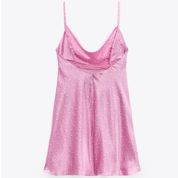 ZARA Satin Effect Floral Print Dress BNWT - Picture 8 of 8